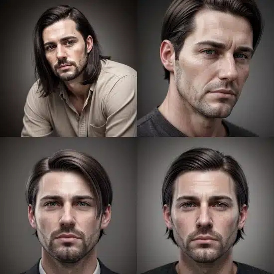 Four images of a man generated by the realistic vision checkpoint